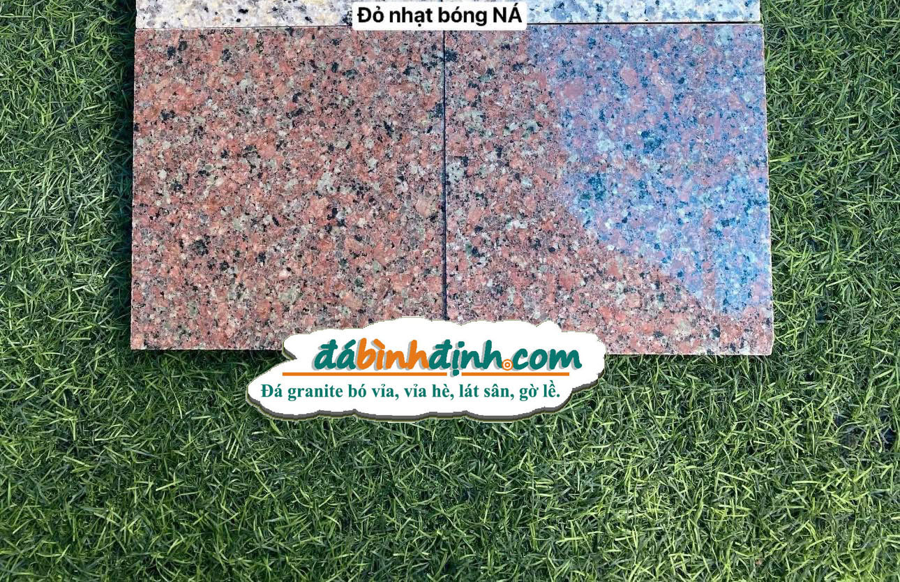 Đá Lát Vỉa Hè Đỏ Nhạt Bóng NÁ