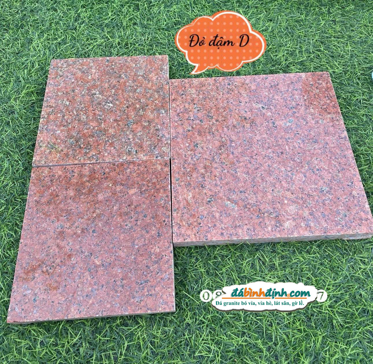 Đá Granite lát vỉa hè Đỏ Đậm