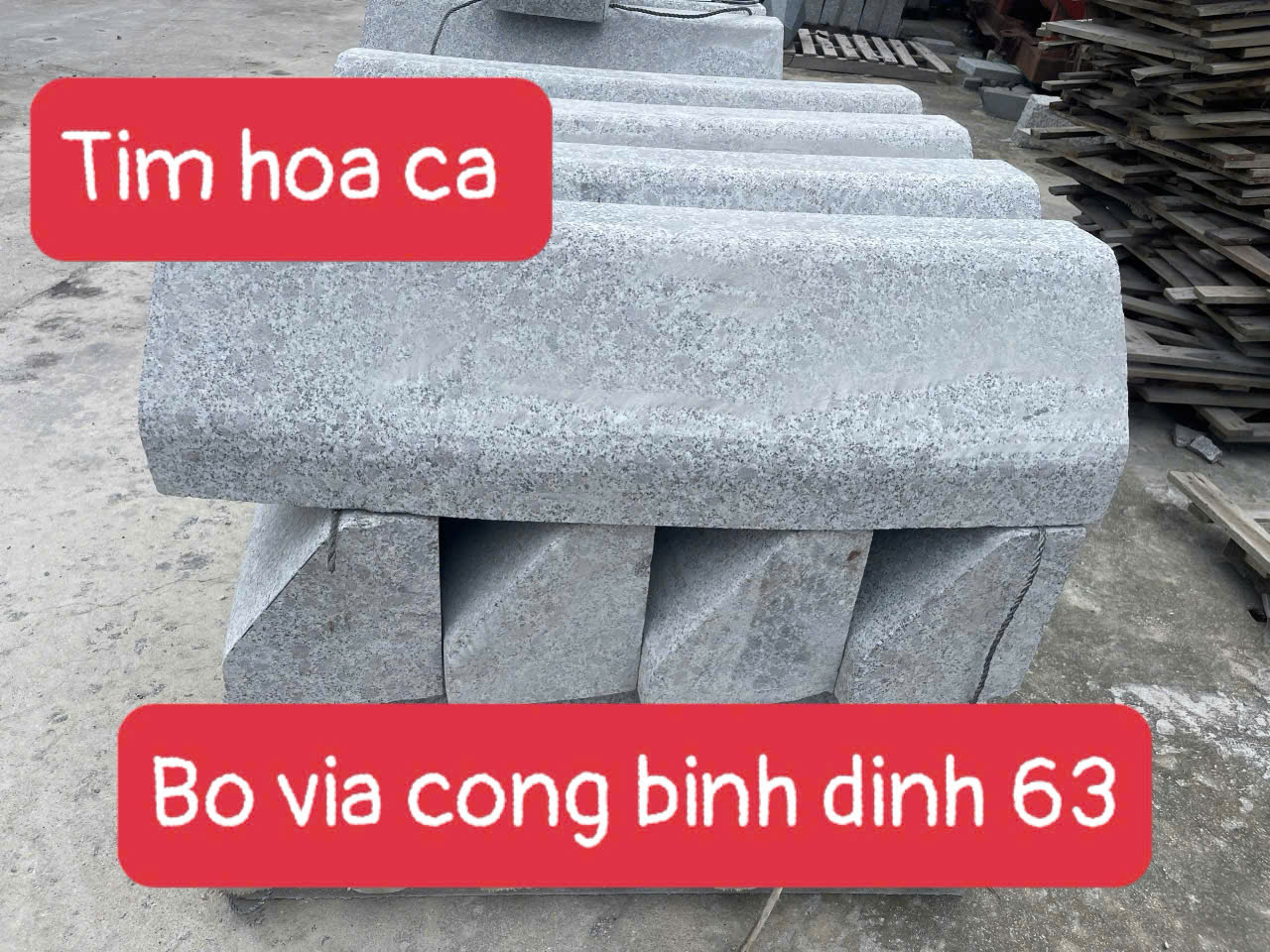 Đá Bó Vỉa Cong Tím hoa cà Bình Định